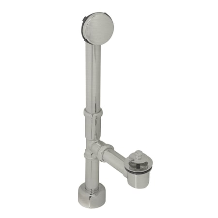 Westbrass Finished Twist & Close Bath Waste, Hidden Overflow -14" Make-Up, 17 Ga. in Satin Nickel D3211HK-07
